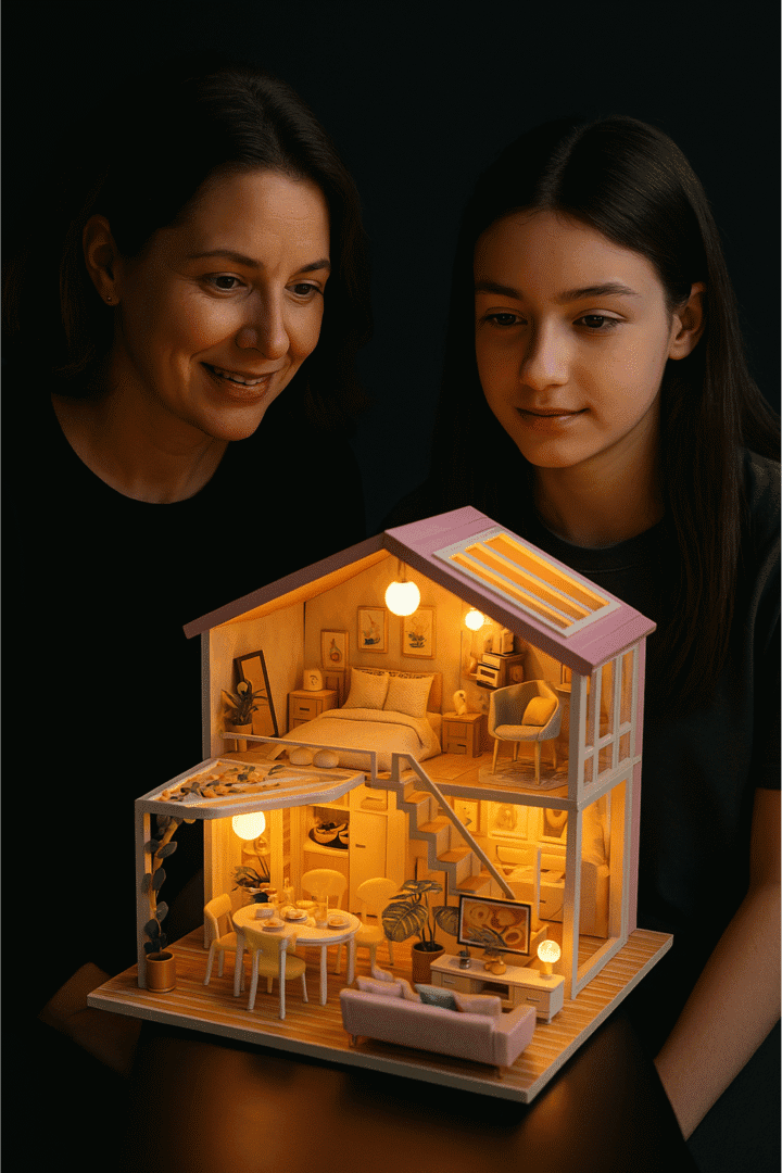 Tatlı Anı | Kendin Yap Minyatür Ev | Minyatür Hobi Seti | Ahşap Maket Ev | LED Işıklı 3D Puzzle - Görsel 4