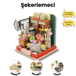 Şekerlemeci | Kendin Yap Minyatür Dükkan | DIY Hobi Seti | Ahşap Hobi Seti | LED Işıklı 3D Puzzle