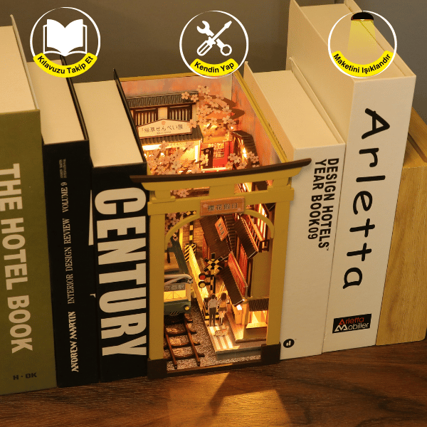 Huzur Caddesi kitap arası dekorasyonu - Minyatür estetik.