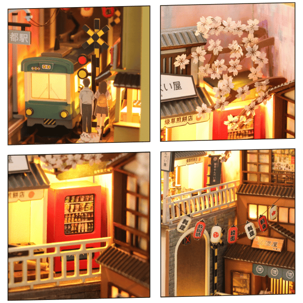 Huzur Caddesi kitap arası maketi - Japon tarzı estetik tasarım.