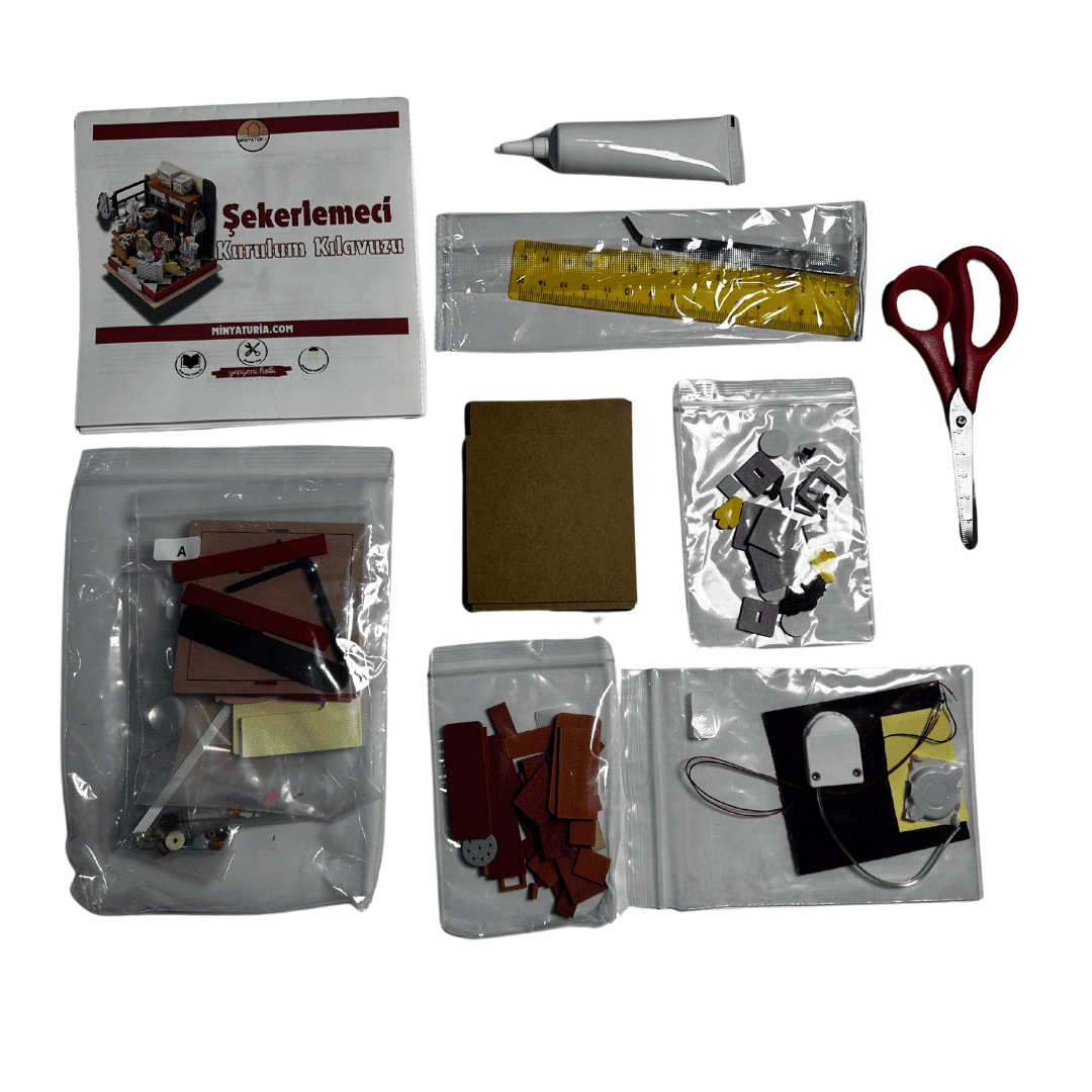 Şekerlemeci | Kendin Yap Minyatür Dükkan | DIY Hobi Seti | Ahşap Hobi Seti | LED Işıklı 3D Puzzle - Görsel 10