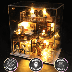 Hayal Konağı | Kendin Yap Minyatür Villa | Minyatür Maket Seti | Ahşap Hobi Seti | LED Işıklı 3D Puzzle